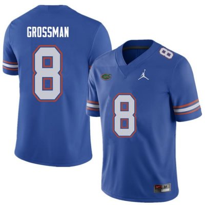 Men's Florida Gators #8 Rex Grossman NCAA Jordan Brand Royal Authentic Stitched College Football Jersey WNU5662IU